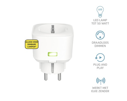Draadloze stekkerdoos voor het dimmen van ledlampen tot 50 watt