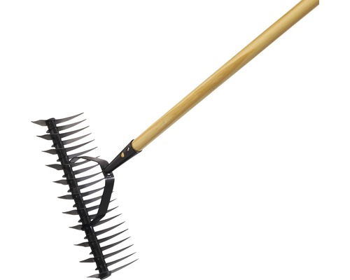 Tuinhark met houten steel en metalen tanden