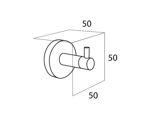 Afmetingen van een kapstok met een lengte van 50 millimeter