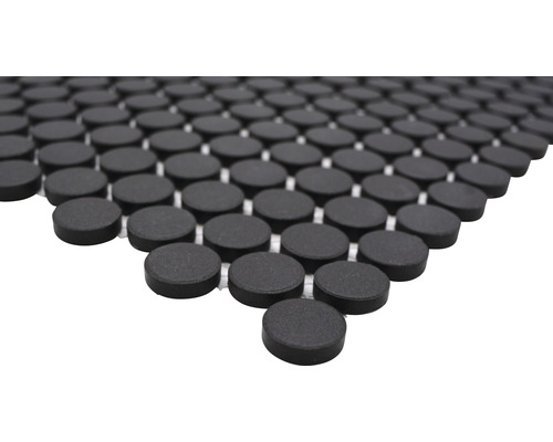 Mozaïektegel met ronde, donkere stenen