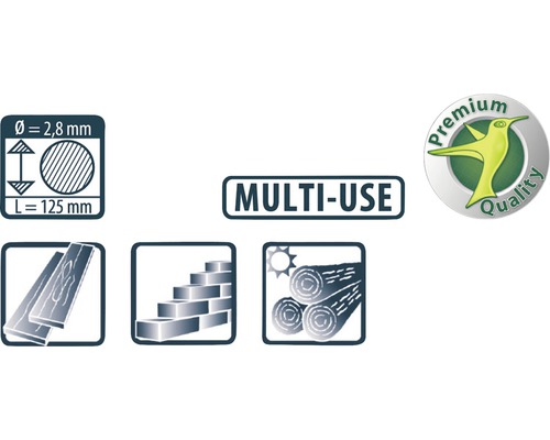 Symbolen voor diameter 2,8 millimeter en lengte 125 millimeter, geschikt voor hout, steen en multifunctionele toepassingen, premium kwaliteit zegel