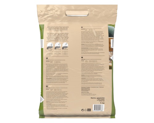 Achterkant van een pak Pickton Natuurgras voor gazonzaad met productinformatie