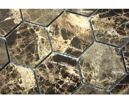 Zeshoekige mozaïektegel met marmerlook