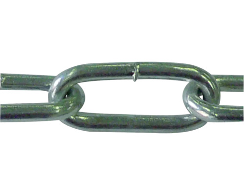 PÖSAMO Schakelketting gelast Ø 5 mm DIN5685 vorm C, staal galv. verzinkt (per meter) Verzinkte stalen ketting