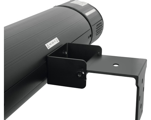 Detailopname van een terrasverwarmer beugel voor wandmontage