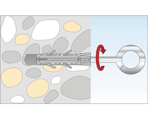 Werking van een spreidanker in beton met ringbout
