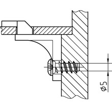 Technische tekening van een schroefverbinding met een diameter van 5 mm.