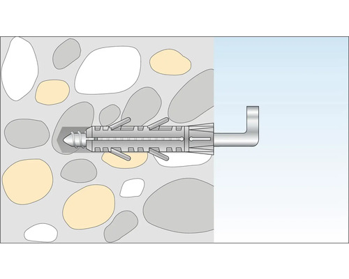 Illustratie van een plug met haakse haak in een muur