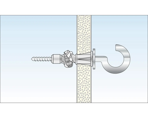 Kantelplug met schroefhaak voor bevestiging aan een muur