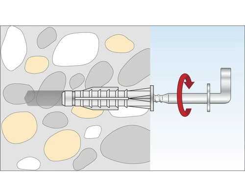 Werking van een plug in een muur met schroef
