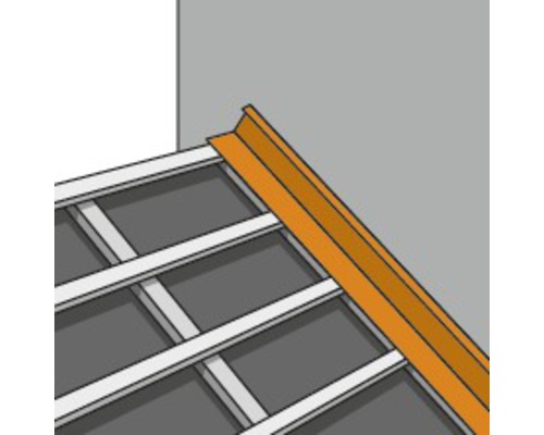 Illustratie van een dakconstructie met een hoekprofiel.