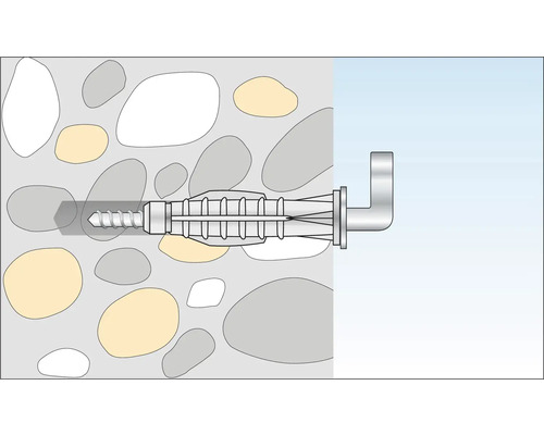 Plug met schroef in de muur