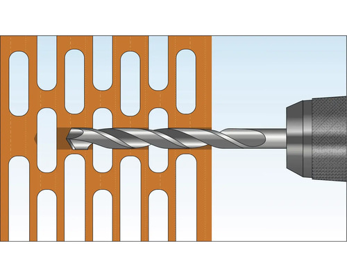 Boor boort gat in gatenplaat