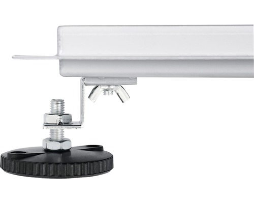 Gedetailleerd beeld van bevestigingsmateriaal met schroefdraad en stelvoet