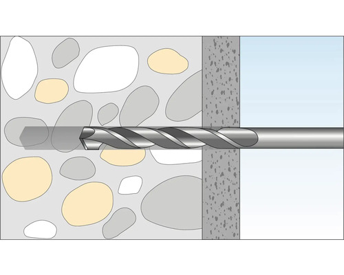 Illustratie van een boor die door beton boort