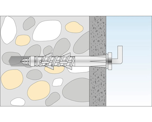 Illustratie van een montagesokkel in een betonnen muur
