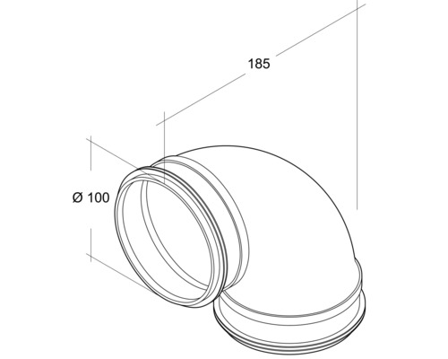Spirobuis bocht 90° Ø 100 mm Spirobuis bocht 90° Ø 100 mm