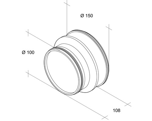 Spirobuis reductiestuk Ø 150 mm/100 mm