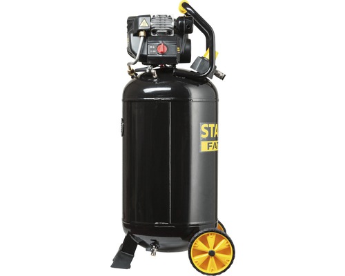 Zwarte Stanley FATMAX compressor met wielen