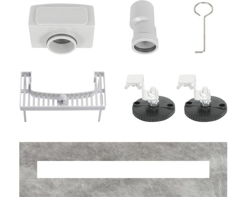 Bovenaanzicht van diverse sifonaccessoires