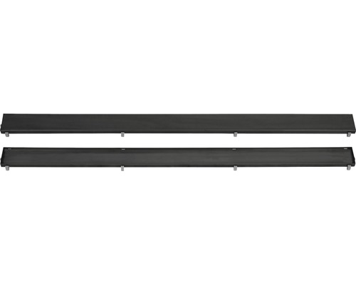 Twee zwarte douchegoten van roestvrij staal