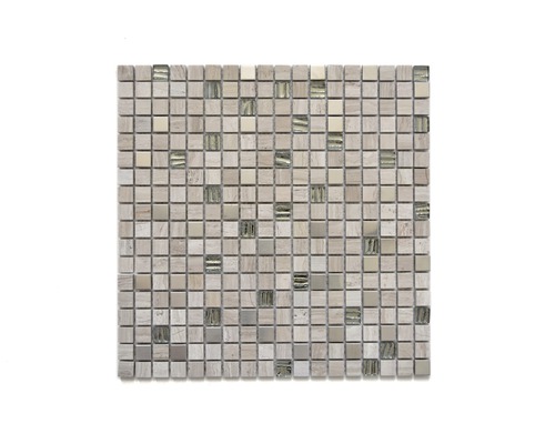 Mozaïektegel natuursteen XNM M76 wit/grijs 30x30 cm