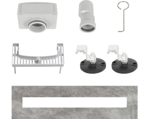 Afvoergarnituur met accessoires voor douche