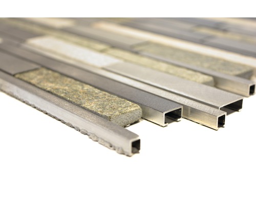 Mozaïektegel van steen en aluminium