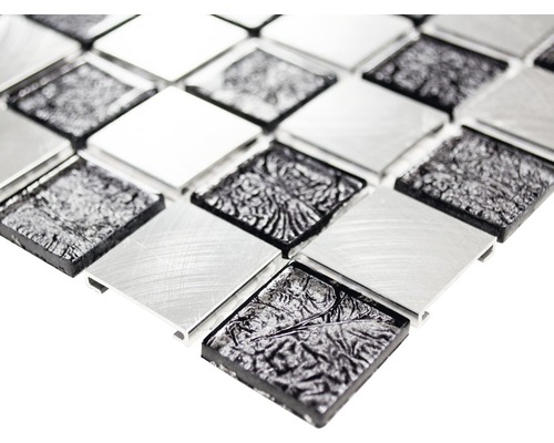 Mozaïektegel van glas en aluminium