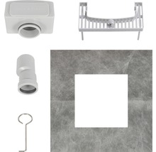 Accessoireset voor douchegoot met sifon, filtervlies en montagegereedschap