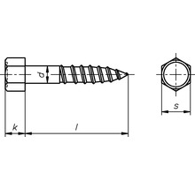 DRESSELHAUS Houtdraadbout zeskant 6X30 mm DIN 571 RVS A2, 50 stuks