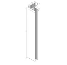 Technische tekening van een aluminium profiel met afmetingen.