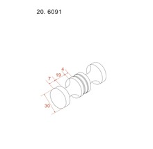 Technische tekening van een meubelknop met maatvoering