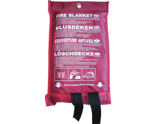 Verpakte blusdeken 90 bij 90 centimeter met gebruiksaanwijzingen in verschillende talen