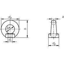 Technische tekening van een ring met maatvoering