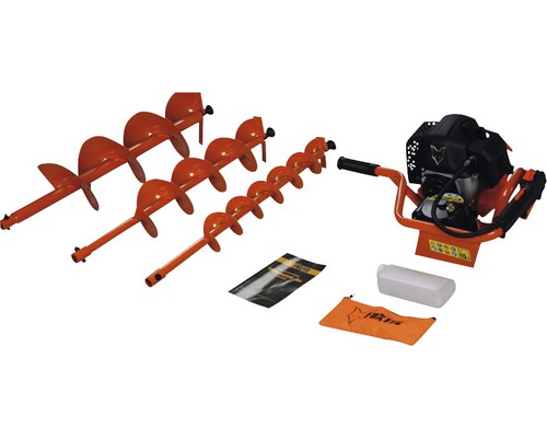 Grondboor set met motor en boorstukken