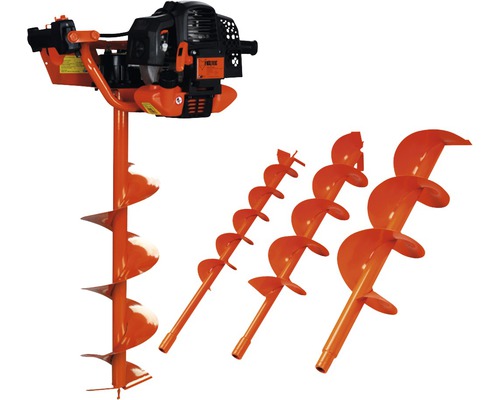 Grondboor met drie boorstukken