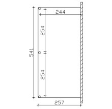 Technische tekening met maatvoering voor een product