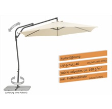 Vrijstaande parasol met slingeropening, UV-bescherming 40, van 100 procent polyester, inclusief tegelstandaard, kantelbaar en draaibaar