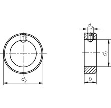 Technische tekening van een ringmoer met maatvoering