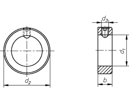 Technische tekening van een ringmoer met maatvoering