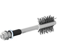 Reinigingsgereedschap met borstel, schroef, moer en afdichting