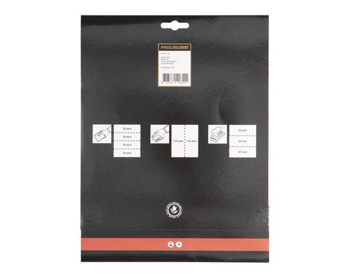 Verpakking schuurpapier met maataanduidingen