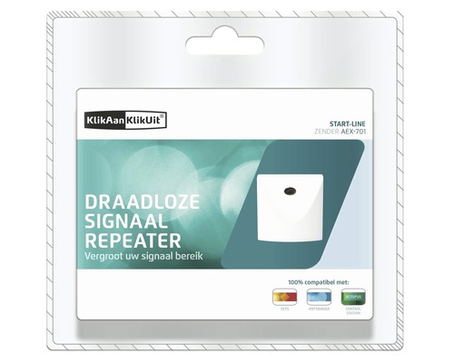 KlikAan KlikUit draadloze signaalrepeater in verpakking