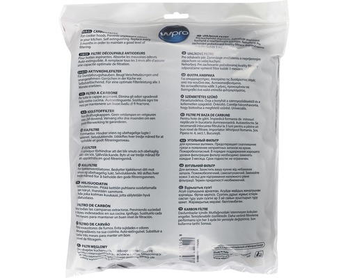 Wpro koolstoffilter verpakking voor afzuigkappen
