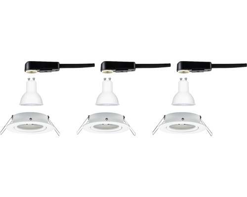 Drie gedemonteerde LED inbouwspots voor plafondverlichting