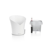 Witte Lechuza bloempot met bewateringssysteem