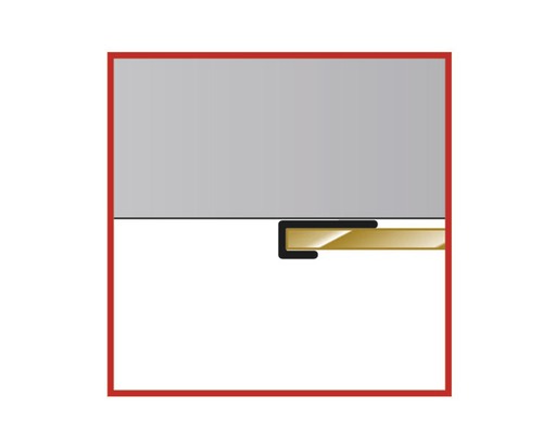 Afbeelding van een glazen plaat met profielstrip