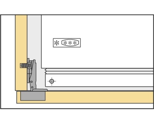 Detailweergave van een lade-element met bevestigingselementen
