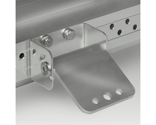 Detailweergave van een aluminium bevestiging met schroeven